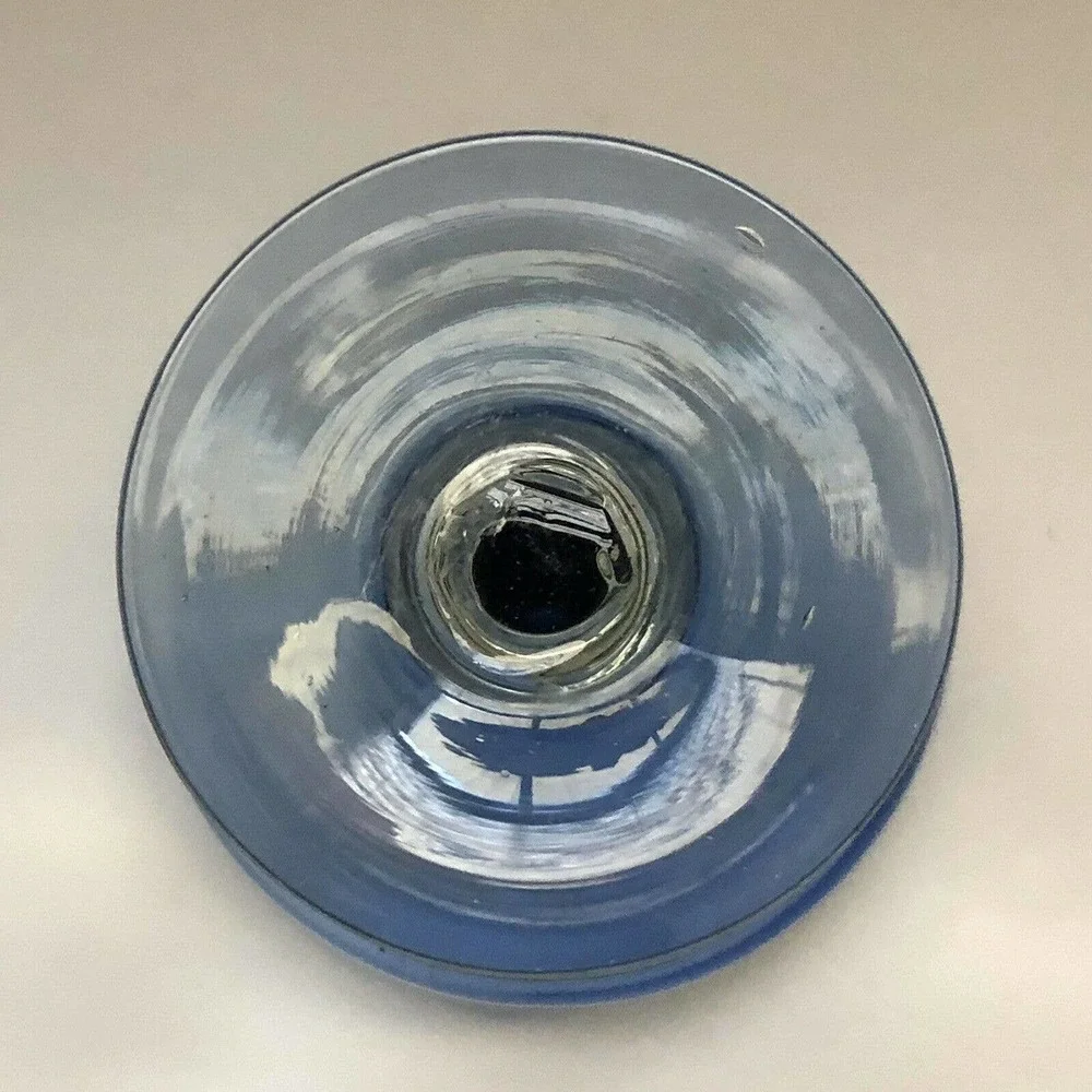 Mexican Hand Blown Art Glass Dessert Margarita Cobalt Blue Edge Rim Design